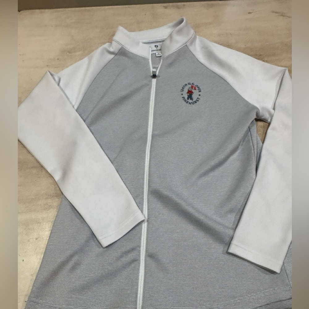 Women's Med Pinehurst US Open FootJoy Full-Zip Light Weight Jacket Gray White